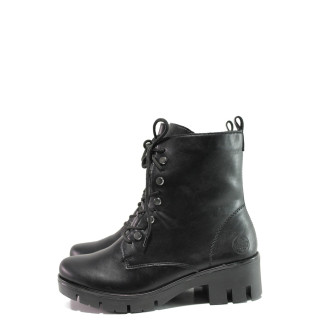 Черни дамски боти, здрава еко-кожа - ежедневни обувки за есента и зимата N 100014673