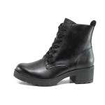 Черни анатомични дамски боти, здрава еко-кожа - ежедневни обувки за есента и зимата N 100014677