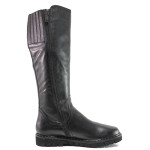 Черни дамски ботуши, естествена кожа - ежедневни обувки за есента и зимата N 100014678