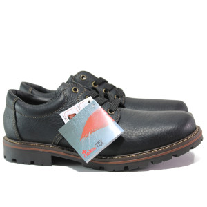 Черни мъжки обувки, естествена кожа - ежедневни обувки за есента и зимата N 100014763