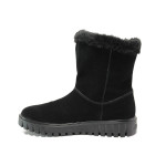 Черни дамски боти, естествен велур - ежедневни обувки за есента и зимата N 100014760