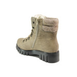Бежови дамски боти, здрава еко-кожа - ежедневни обувки за есента и зимата N 100014761