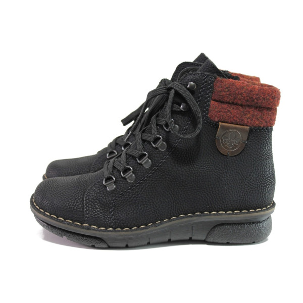 Черни дамски боти, здрава еко-кожа - ежедневни обувки за есента и зимата N 100014764