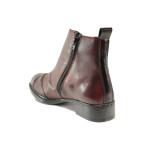 Винени дамски боти, естествена кожа - ежедневни обувки за есента и зимата N 100014768