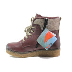 Винени дамски боти, здрава еко-кожа - ежедневни обувки за есента и зимата N 100014776