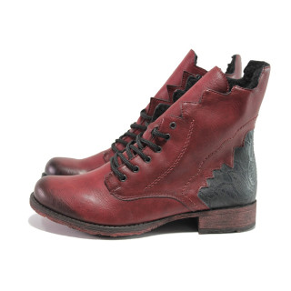 Винени дамски боти, здрава еко-кожа - ежедневни обувки за есента и зимата N 100014775