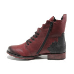 Винени дамски боти, здрава еко-кожа - ежедневни обувки за есента и зимата N 100014775