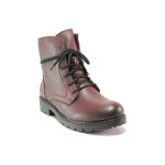 Винени дамски боти, здрава еко-кожа - ежедневни обувки за есента и зимата N 100014784