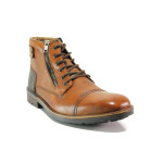 Кафяви мъжки боти, естествена кожа - ежедневни обувки за есента и зимата N 100014849