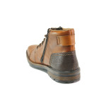 Кафяви мъжки боти, естествена кожа - ежедневни обувки за есента и зимата N 100014849