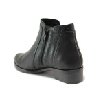 Черни дамски боти, естествена кожа - ежедневни обувки за есента и зимата N 100014880