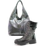 Сив комплект обувки и чанта - удобство и стил за есента и зимата N 100014941