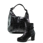 Черен комплект обувки и чанта - удобство и стил за есента и зимата N 100014949