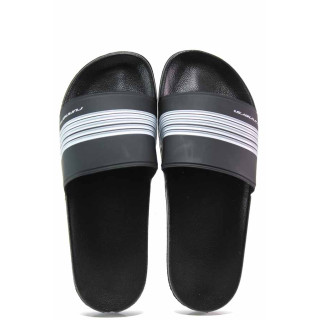 Черни мъжки чехли, pvc материя - ежедневни обувки за пролетта и лятото N 100015693