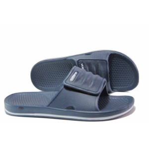 Тъмносини мъжки чехли, pvc материя - ежедневни обувки за пролетта и лятото N 100015691