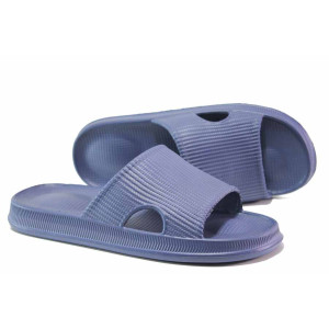 Тъмносини мъжки чехли, pvc материя - ежедневни обувки за пролетта и лятото N 100015687