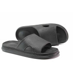 Черни мъжки чехли, pvc материя - ежедневни обувки за пролетта и лятото N 100015688