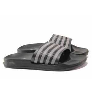 Черни мъжки чехли, pvc материя - ежедневни обувки за пролетта и лятото N 100015689