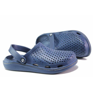 Тъмносини мъжки чехли, pvc материя - ежедневни обувки за пролетта и лятото N 100015695