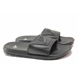Черни джапанки, pvc материя - ежедневни обувки за пролетта и лятото N 100015992