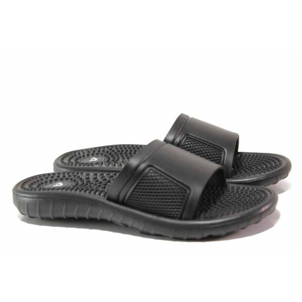 Черни джапанки, pvc материя - ежедневни обувки за пролетта и лятото N 100015993