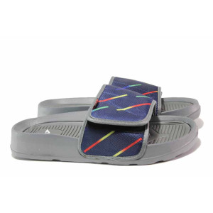 Сини джапанки, текстилна материя - ежедневни обувки за пролетта и лятото N 100015995