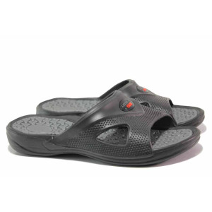 Черни джапанки, pvc материя - ежедневни обувки за пролетта и лятото N 100015999