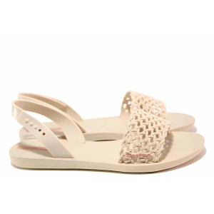 Бежови дамски сандали, pvc материя - ежедневни обувки за пролетта и лятото N 100016051