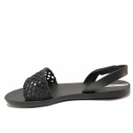 Черни дамски сандали, pvc материя - ежедневни обувки за пролетта и лятото N 100016031