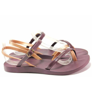 Лилави дамски сандали, pvc материя - ежедневни обувки за пролетта и лятото N 100016035