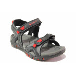 Черни юношески сандали, здрава еко-кожа - спортни обувки за пролетта и лятото N 100016690