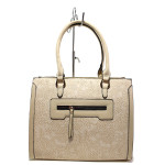 Бежова дамска чанта, здрава еко-кожа - удобство и стил за вашето ежедневие N 100015126