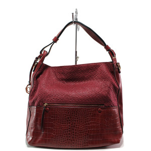 Червена дамска чанта, здрава еко-кожа - удобство и стил за вашето ежедневие N 100015145