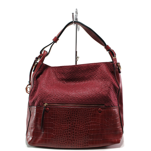 Червена дамска чанта, здрава еко-кожа - удобство и стил за вашето ежедневие N 100015145