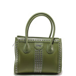 Зелена дамска чанта, здрава еко-кожа - елегантен стил за вашето ежедневие N 100015150
