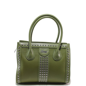 Зелена дамска чанта, здрава еко-кожа - елегантен стил за вашето ежедневие N 100015150