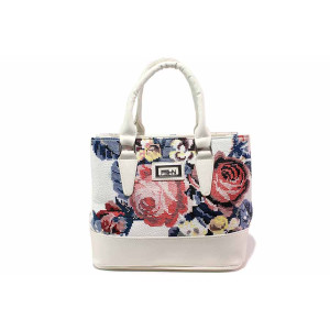 Бяла дамска чанта, здрава еко-кожа - удобство и стил за вашето ежедневие N 100016583