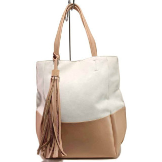 Розова дамска чанта, здрава еко-кожа - удобство и стил за вашето ежедневие N 100016587