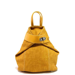 Жълта раница, здрава еко-кожа - удобство и стил за вашето ежедневие N 100016590