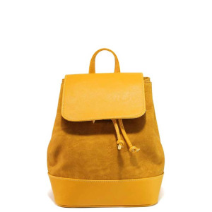 Жълта раница, здрава еко-кожа - удобство и стил за вашето ежедневие N 100016595