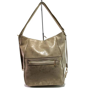 Бежова дамска чанта, здрава еко-кожа - удобство и стил за вашето ежедневие N 100016603