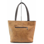 Кафява дамска чанта, здрава еко-кожа - удобство и стил за вашето ежедневие N 100017486