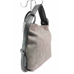 Сива дамска чанта, здрава еко-кожа - удобство и стил за вашето ежедневие N 100017504