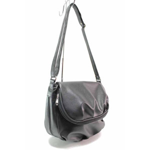 Черна дамска чанта, здрава еко-кожа - удобство и стил за вашето ежедневие N 100017510