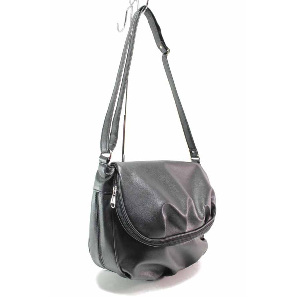 Черна дамска чанта, здрава еко-кожа - удобство и стил за вашето ежедневие N 100017510