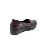 Винени дамски обувки с платформа, лачена естествена кожа - всекидневни обувки за пролетта и лятото N 100015348