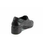 Черни дамски обувки със среден ток, естествена кожа - ежедневни обувки за пролетта и лятото N 100016026