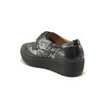 Черни дамски обувки с платформа, естествена кожа - всекидневни обувки за пролетта и лятото N 100015181
