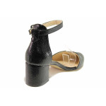 Черни дамски обувки със среден ток, здрава еко-кожа - официални обувки за пролетта и лятото N 100015330