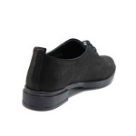Черни дамски обувки с равна подметка, естествена кожа - всекидневни обувки за пролетта и лятото N 100015408